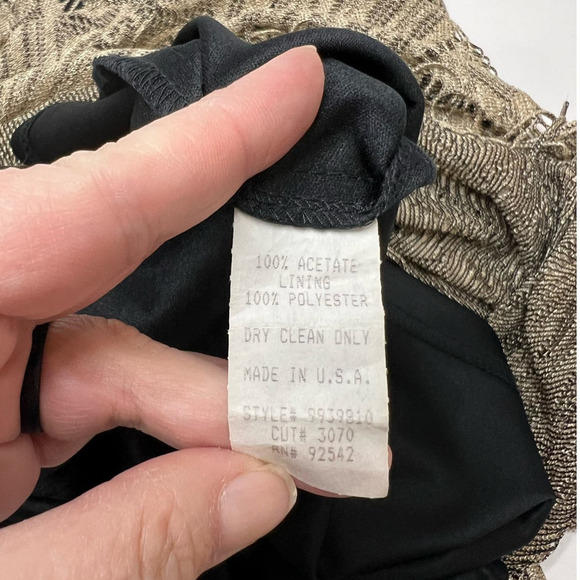 BEAUTIFUL Vintage Harlow 10 Knit Crochet Fringed Lace Stretchy Tank Maxi Dress - Picture 9 of 11